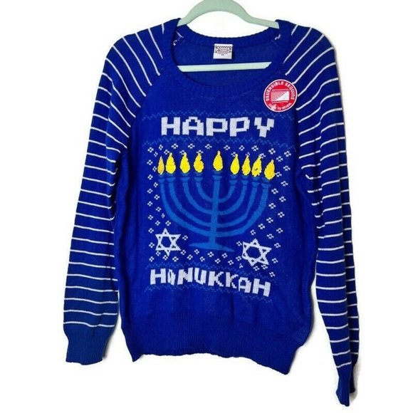 Well Worn Womens Ugly Hanukkah Sweater 